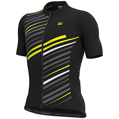 Alé Cycling Solid Flash 2021 - Maillot de ciclismo de manga corta para hombre, color negro, Negro , small