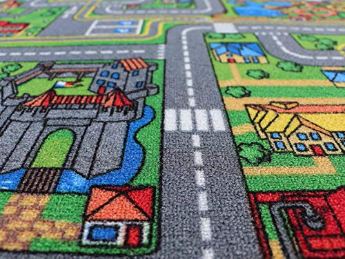 Alfombra Infatil Carreteras 0,95m x 2,00m, Alfombra Coches Circuito | Alfombra Carretera Infantil de Juegos