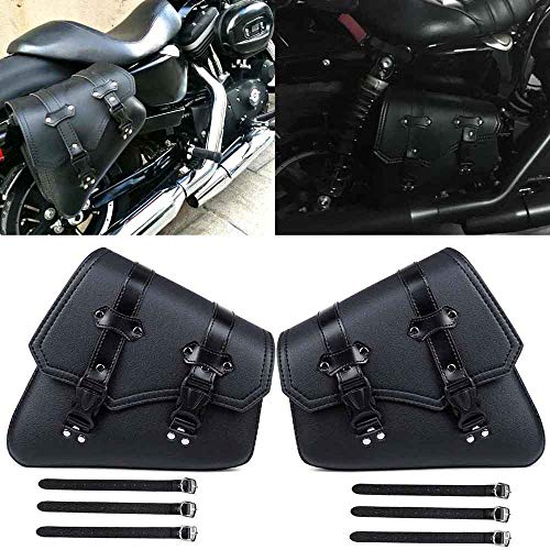 Alforjas Vintage para Motocicleta Alforjas Universales Impermeables de PU con Gran Capacidad