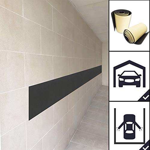 ALISTAR Paragolpes de Pared Protector Garaje Coche Autoadhesiva 2 Rollos 200 Cm X 20 Cm X 6.5 Mm Para Muros De Garajes Para Proteger La Puerta y el Parachoques Del Coche