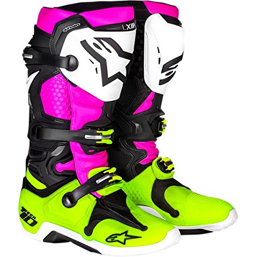 Alpinestars Le Radiant Tech 10 - Botas unisex para adulto (negro/blanco/rosa, talla 8)