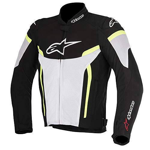 Alpinestars T-gp Plus R V2 Air - Chaqueta de motorista (talla XL), color negro, blanco y amarillo fluorescente