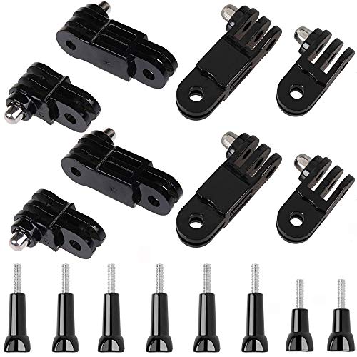 AMACOAM 3 Vías Brazo de Pivote Ajusta Las Articulaciones de Extensión de Brazo Pivote de Extensión Montaje de Juntas Rectas con Tornillos Largos y Cortos para Gopro Hero6/5/4/3/2/1 Negro 16 Piezas