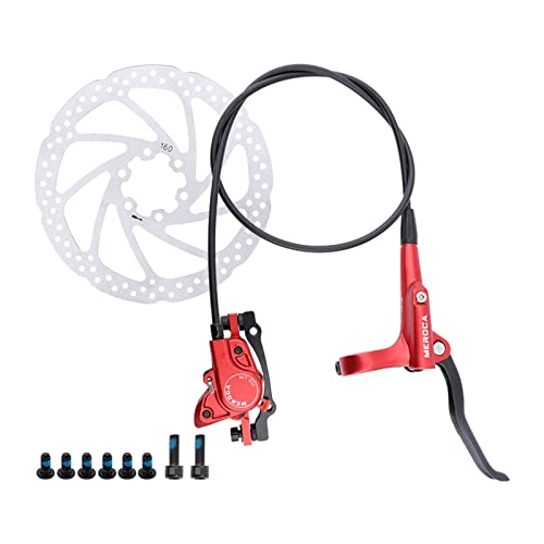 Amagogo Rotor de Frenos de Disco hidráulicos de aleación de Aluminio para Bicicleta de montaña, Alto Rendimiento, 75 mm, Pilar a, componente F180 / R160, Freno de Disco Rojo R 1