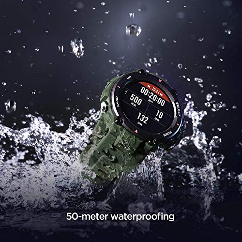 Amazfit T-Rex Smartwatch Pulsera Inteligente Reloj deportativo Monitor de Sueño Notificación Llamada y Mensaje para Andriod iOS (Army Green)