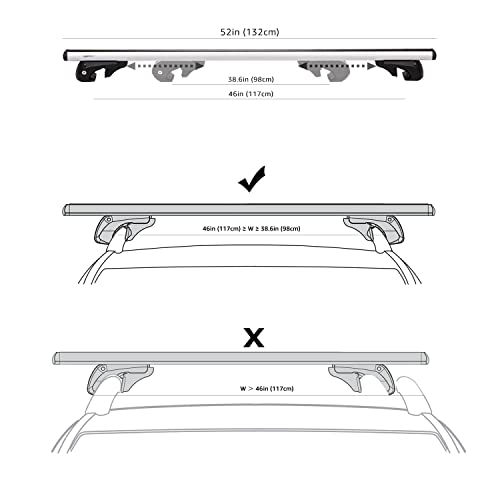 Amazon Basics – Baca universal de rieles transversales, 2 piezas, 132,08 cm