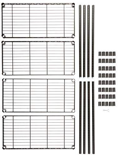 Amazon Basics - Estantería con 4 baldas, negro