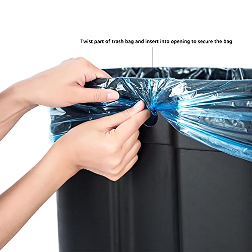 Amazon Basics Rectangle Soft-Close Trash Can - 50L, Satin Nickel