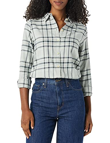 Amazon Essentials Long-Sleeve Classic-Fit Lightweight Plaid Flannel Shirt Athletic-Shirts, Gris, Degradado/Cuadros Escoceses, XL