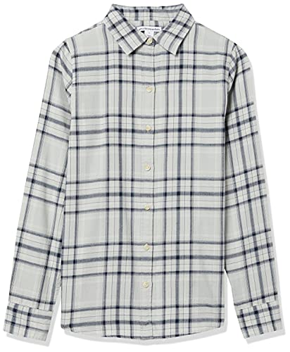 Amazon Essentials Long-Sleeve Classic-Fit Lightweight Plaid Flannel Shirt Athletic-Shirts, Gris, Degradado/Cuadros Escoceses, XL