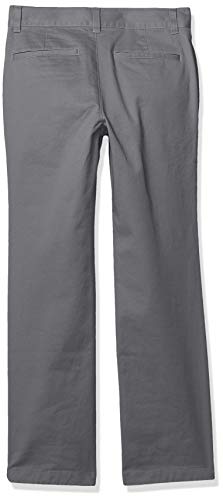 Amazon Essentials Straight Leg Flat Front Uniform Chino Pant Pants, Gris, 14(S)