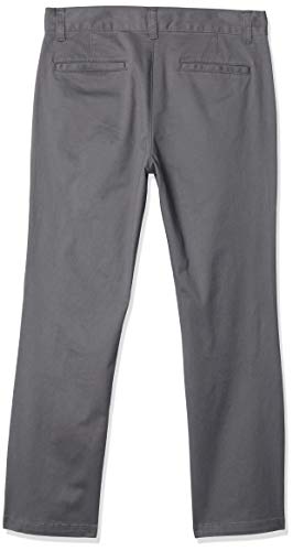 Amazon Essentials Straight Leg Flat Front Uniform Chino Pant Pants, Gris, 14(S)