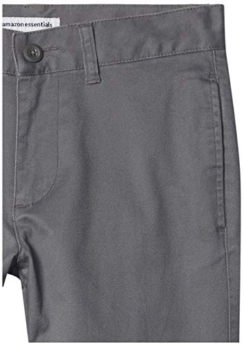 Amazon Essentials Straight Leg Flat Front Uniform Chino Pant Pants, Gris, 14(S)