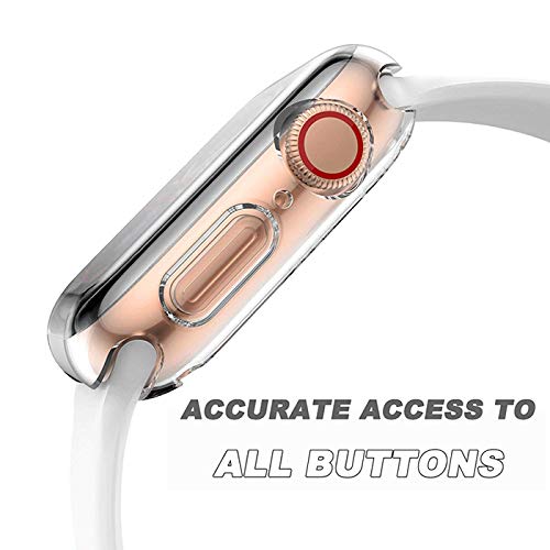Amial Europe - Funda Soft Slim Compatible con Apple Watch Series 1/2/3 and Series 4/5 [TPU Case] Cover de Bumper y Protector de Pantalla Integrados (38mm, Transparente)