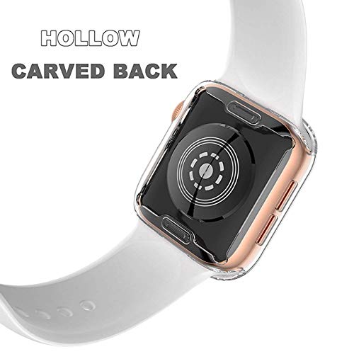 Amial Europe - Funda Soft Slim Compatible con Apple Watch Series 1/2/3 and Series 4/5 [TPU Case] Cover de Bumper y Protector de Pantalla Integrados (38mm, Transparente)