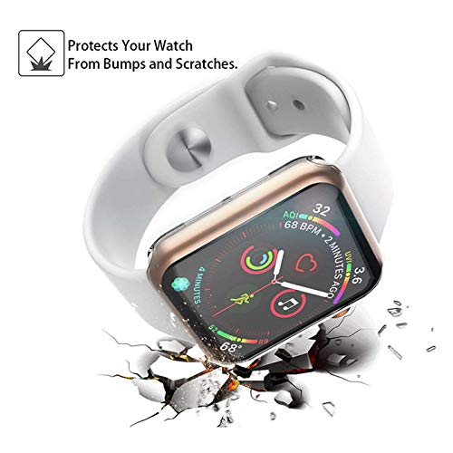 Amial Europe - Funda Soft Slim Compatible con Apple Watch Series 1/2/3 and Series 4/5 [TPU Case] Cover de Bumper y Protector de Pantalla Integrados (38mm, Transparente)