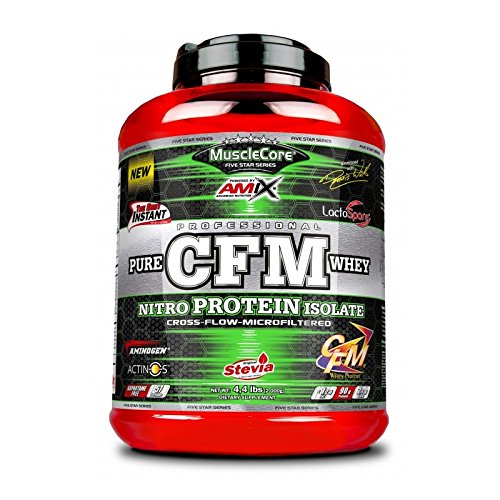 AMIX - Proteína Isolada - MuscleCore CFM Nitro 1 kg - Favorece el desarrollo muscular y acelera la recuperación - Contiene Enzimas Digestivas Aminogen - Proteína Whey en polvo - Sabor Milk Vainilla