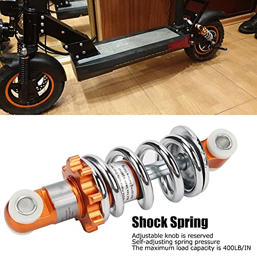 Amortiguador de suspensión trasera, amortiguador de motocicleta, resorte de amortiguación de 400 lb para mini scooter con paso de orificio de 125 mm