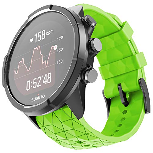 ANBEST Compatible con Suunto 9/Suunto 9 Baro/Suunto 7 Correas, Pulseras de Repuesto de 24mm de Silicona para Suunto D5/Suunto Spartan Sport Wrist HR Smart Watch, Verde