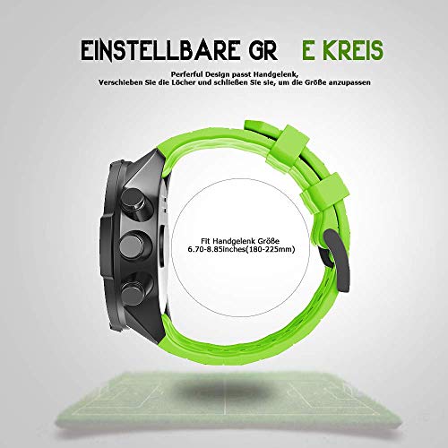 ANBEST Compatible con Suunto 9/Suunto 9 Baro/Suunto 7 Correas, Pulseras de Repuesto de 24mm de Silicona para Suunto D5/Suunto Spartan Sport Wrist HR Smart Watch, Verde