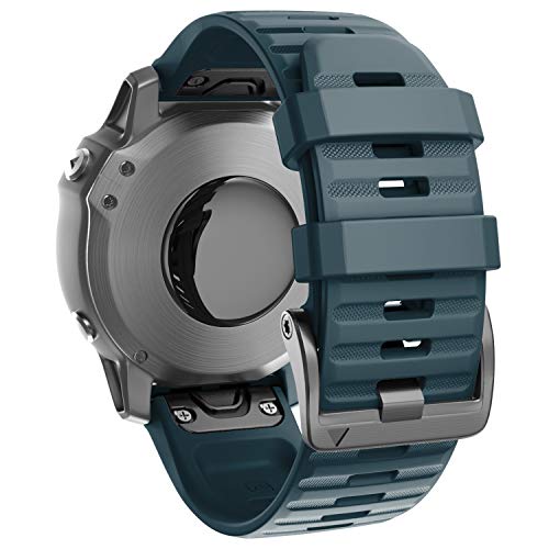 ANBEST Silicona Pulsera Compatible con Fenix ​​6X/Fenix ​​5X/Fenix 5X Plus/Fenix ​​6X Pro Correa, 26mm Repuesto de Liberación Rápida Deporte Correa para Fenix ​​3/​​3 HR Smart Watch, Roca