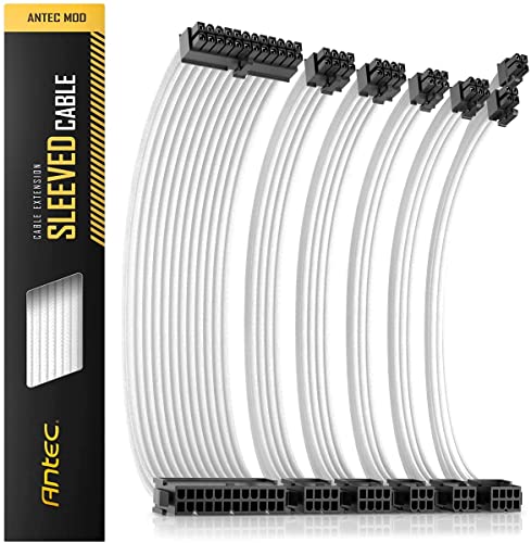 Antec Cable de Fuente de alimentación / 24 Pines ATX / 4 + 4 Pines EPS / 8 Pines PCI-E / 6 Pines PCI-E PSU Kit de Cable de extensión de 30 cm de Longitud con peines,
