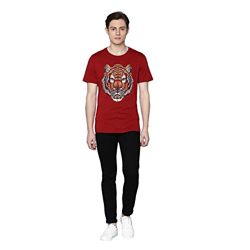 Antony Morato Camiseta Manga Corta Slim fit Estampado Frontal para Hombre Hombre Color: Brick Talla: L