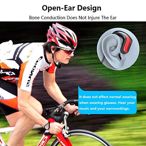 AQUYY Auriculares de Conducción ósea para Natación con 32GB de Memoria, IPX8 Impermeable Auriculares Bluetooth 5.0, Cascos MP3 Inalámbricos de Oreja Abierta para Bucear Correr Deportes Fitness Black