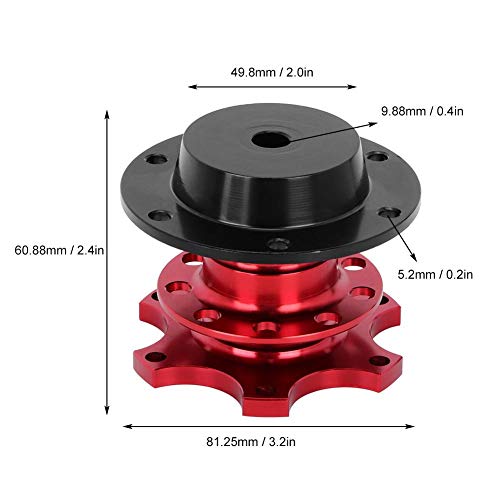 Aramo Steering Quick Release, Universal 6 Agujeros Volante de Liberación Rápida Desconectar Hub Adaptador Kit Herramienta de Reparación de Automóviles CNC Rojo Azul Oro Plata(rojo)