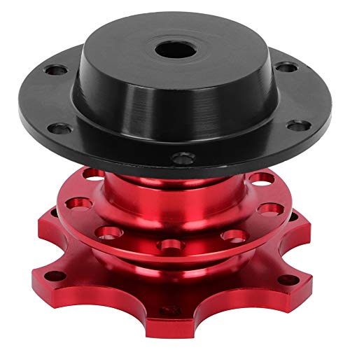 Aramo Steering Quick Release, Universal 6 Agujeros Volante de Liberación Rápida Desconectar Hub Adaptador Kit Herramienta de Reparación de Automóviles CNC Rojo Azul Oro Plata(rojo)