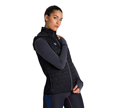 ARENA Chaleco de running para mujer con forro, Mujer, Chaleco para correr, 3628, Negro , large