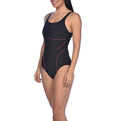 Arena W U Back One Piece Bañador Bodylift Mujer Dana Copa B, Black-Rose Violet, 42