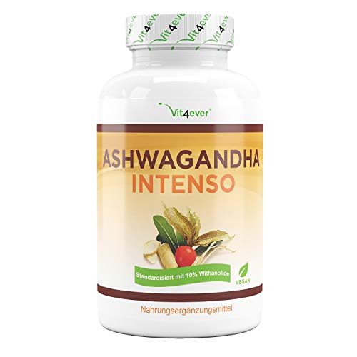 Ashwagandha - 180 cápsulas con 750 mg de extracto puro - Premium: 10% de withanólidos - Probado en laboratorio - Alta pureza - Vegano - Altamente dosificado