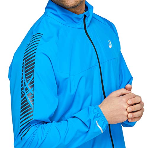 ASICS 2011B051 402 Chaqueta Deportiva para Hombre, Azul Claro/Negro, XXL, Estándar