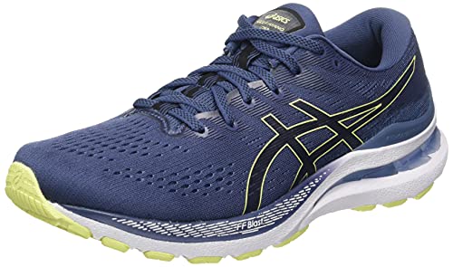 Asics Gel-Kayano 28, Running Shoe Hombre, Thunder Blue/Glow Yellow, 42 EU