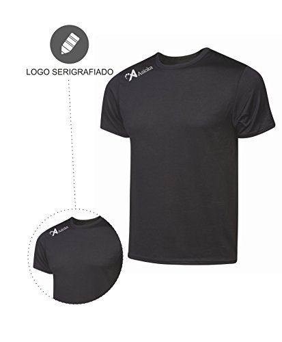 Asioka 130/16 Camiseta Deportiva, Unisex Adulto, Negro, XL