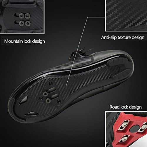 ASORT Calzado de Ciclismo para Hombre Bicicleta de Carretera con SPD Calzado para Montar en Bicicleta de Montaña de Carretera Calzado de Peloton para Carreras en Interiores,GreenA-40EU