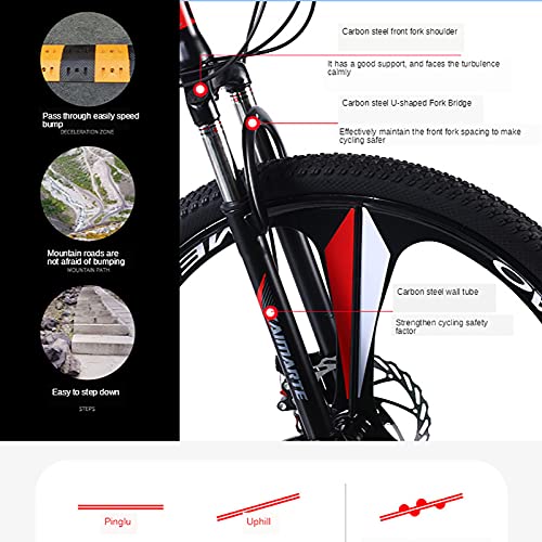ASPZQ Bicicleta De Montaña Plegable, Freno De Doble Disco Cómodo Móvil Portátil Compacto Liviano Liviano Bicicletas para Adultos Estudiante De Adultos Bicicleta Ligera,A,26 Inch 21 Speed