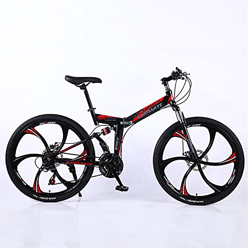 ASPZQ Bicicleta De Montaña Plegable, Freno De Doble Disco Cómodo Móvil Portátil Compacto Liviano Liviano Bicicletas para Adultos Estudiante De Adultos Bicicleta Ligera,A,26 Inch 21 Speed