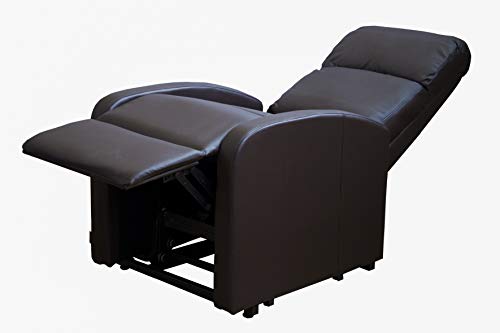 Astan Hogar AH-AR30620CH Premium Confort Coomodo - Sillón Relax Con Función Auto-Ayuda (Levanta Personas), Reclinación Eléctrica, Tapizado en PU Anti-Cuarteo, Acero, CHOCOLATE