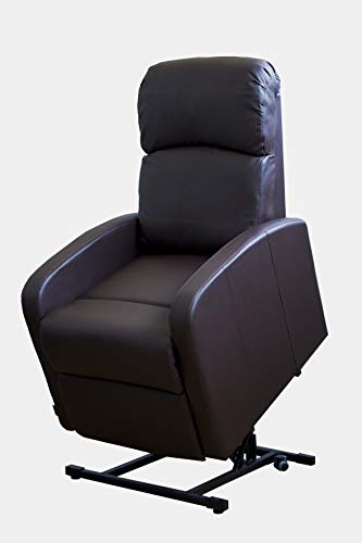 Astan Hogar AH-AR30620CH Premium Confort Coomodo - Sillón Relax Con Función Auto-Ayuda (Levanta Personas), Reclinación Eléctrica, Tapizado en PU Anti-Cuarteo, Acero, CHOCOLATE