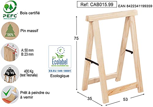 ASTIGARRAGA CAB01599 Caballete CAB015, Pino, Madera Natural, 53X75CM