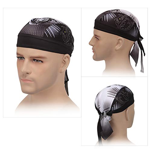 Asudaro Gorra unisex de pirata, para equitación al aire libre, pañuelo para la cabeza, gorro para bicicleta, protección UV, pañuelo pirata, gorro para correr, gorro funcional, Diseño 1, Talla única