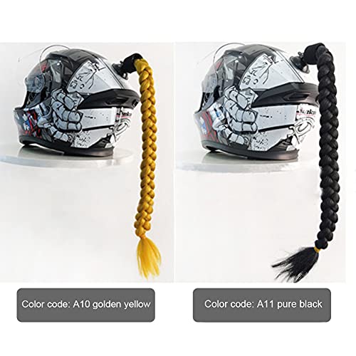 Asudaro Trenzas De Casco, Trenzas Para Cascos De Moto, Peluca Cola De Caballo Con Ventosa Desmontable Para Motocicleta Scooter Casco Accesorios Peluca de Trenza para Mujer