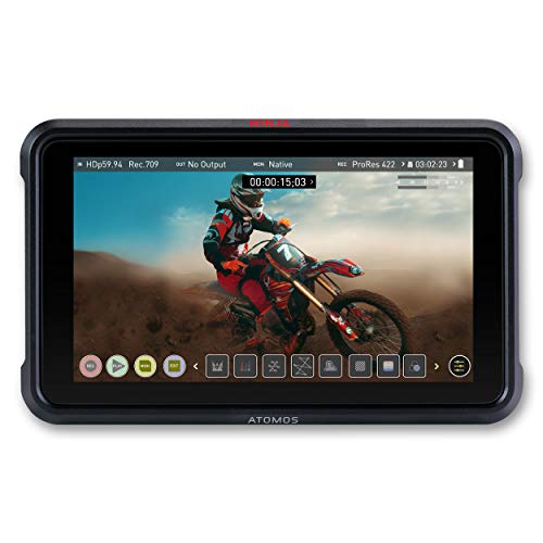 Atomos Ninja V videograbador Digital Negro - Capturadora de Video Digital (Negro, 4096 x 2160 Pixeles, 12 Canales, 16:9, 2,5 h, 16.8 V)