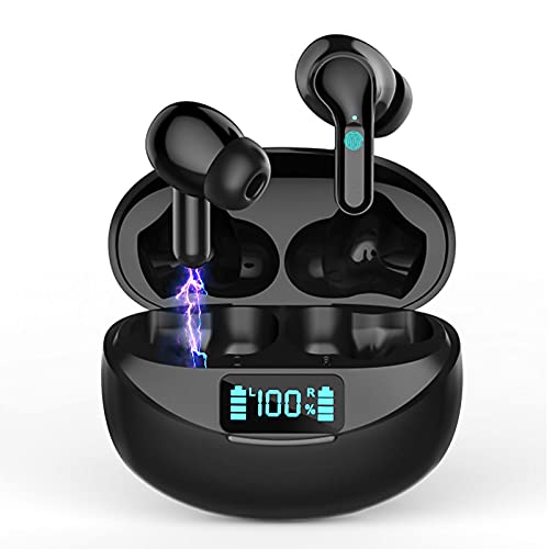 Auriculares Inalámbricos Auriculares Bluetooth 5.1 Deportivos con Cancelación de Ruido Estéreo on Micrófono In-Ear Auriculares IP7 Impermeable Cascos Inalambricos 32 Horas de Eeproducción Pantalla LED