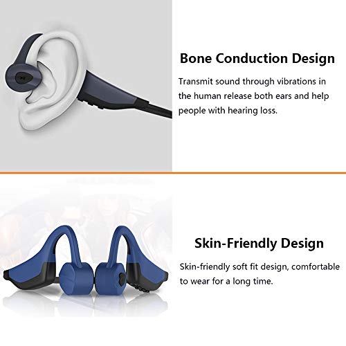 Auriculares Inalámbricos Bluetooth 5.0, IPX8 Impermeable Auriculares para Natación, Auricular Deportivos con Reproductor MP3 con Memoria de 16G, Auriculares De Conducción ósea para Correr Dark Gray