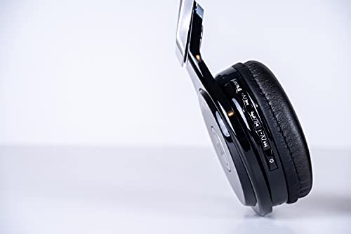 Auriculares plegables inalámbricos Daewoo DIBT1003, Bluetooth 5.0, batería recargable de iones de litio de 200 mAh, radio FM, manos libres, tarjeta SD, AUX de 3,5 mm, 50 Hz - 20 kHz, color negro