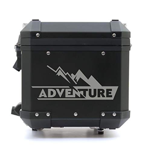 Autodomy Pegatinas Adventure 4x4 Off Road Todoterreno Sport Maletas Moto Cofre Trail Pack 2 Unidades para Coche o Moto (Plata)