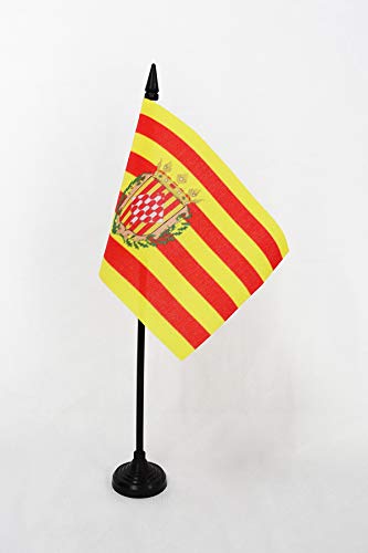AZ FLAG Bandera de Mesa de la Provincia DE GERONA 15x10cm - BANDERINA de DESPACHO GERONA EN CATALUÑA 10 x 15 cm